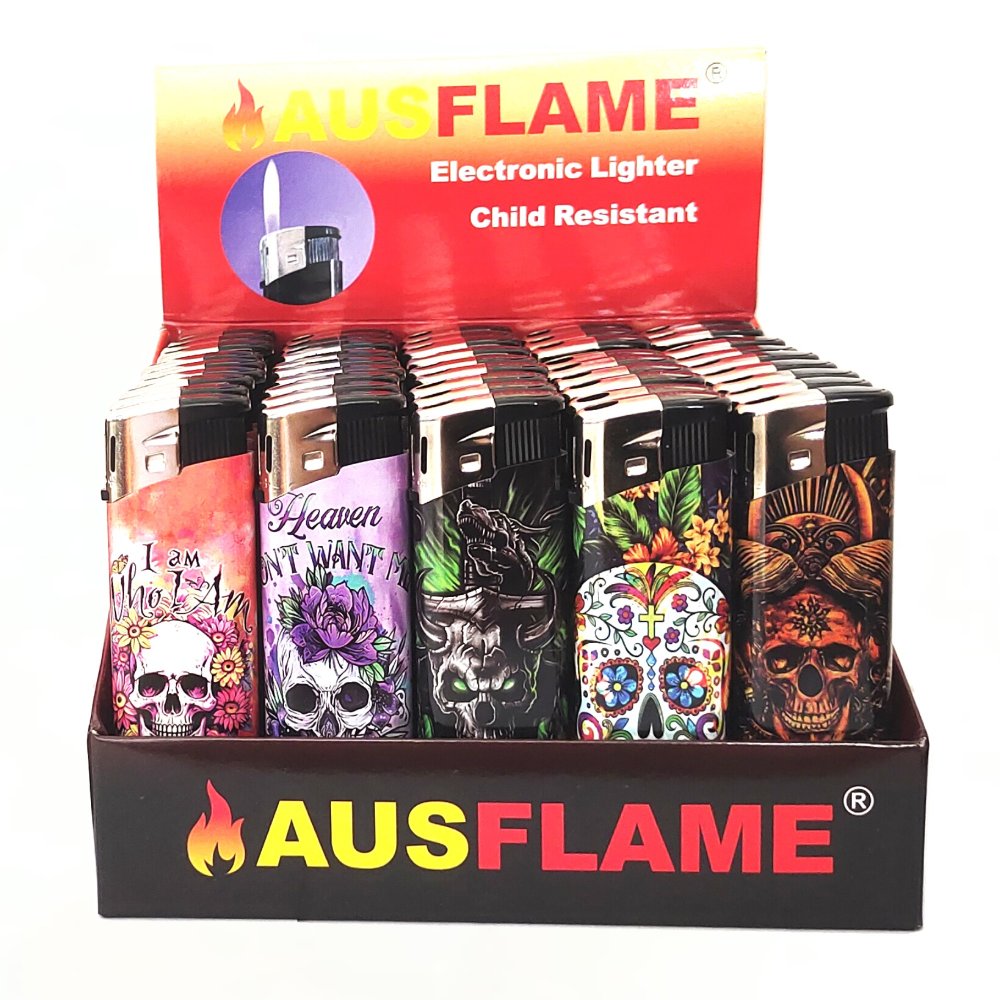 Skull Electronic Gas Refillable Lighters TD817-Skull