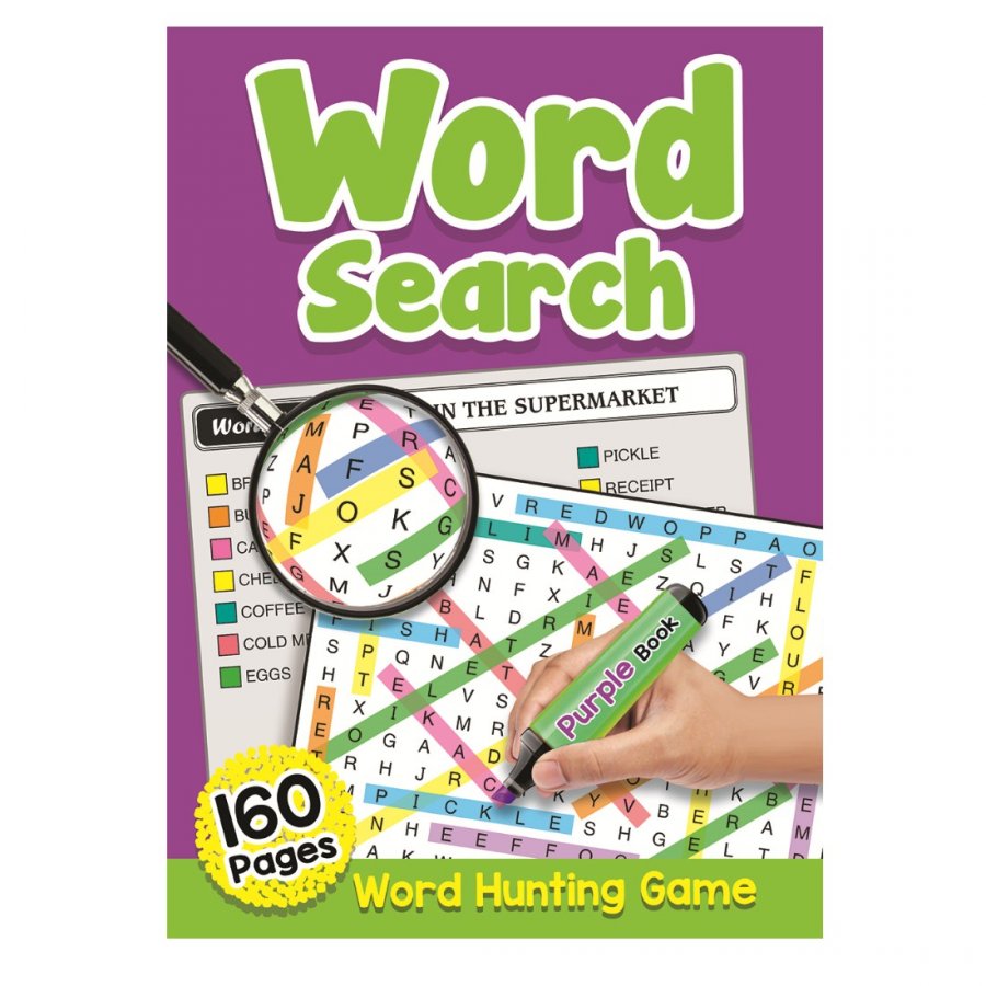 160 Pages Word Search Book Purple (MM00406)