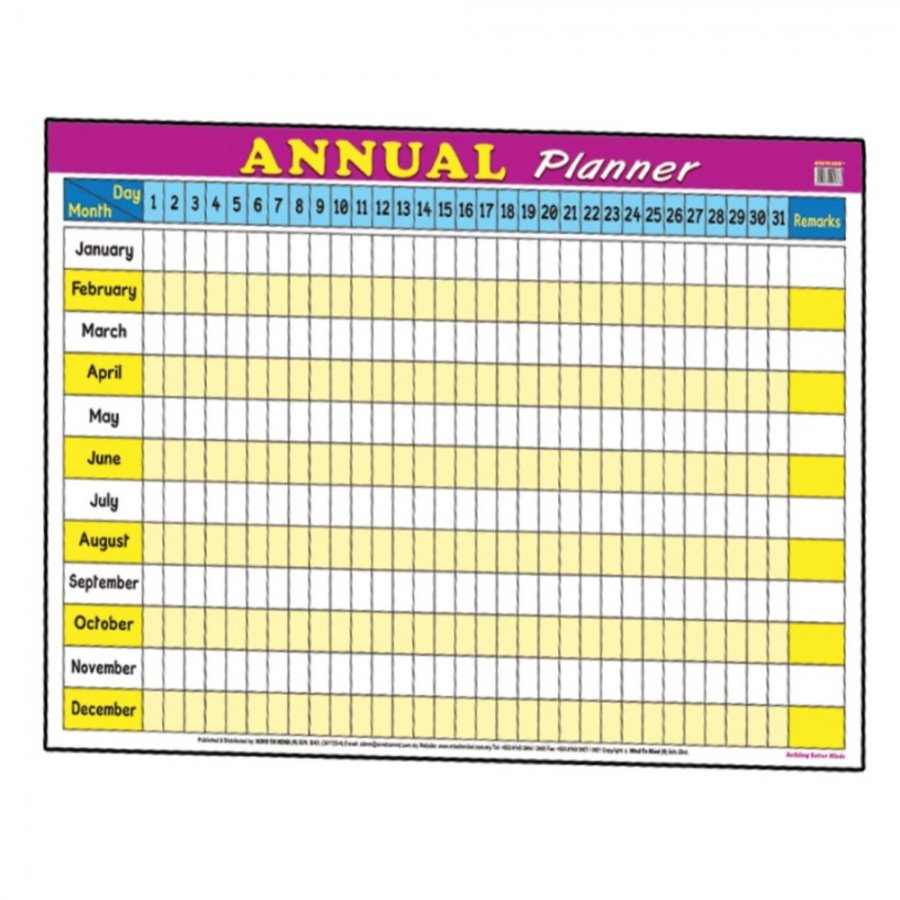 Annual Planner - Educational Chart (MM01768) - Click Image to Close