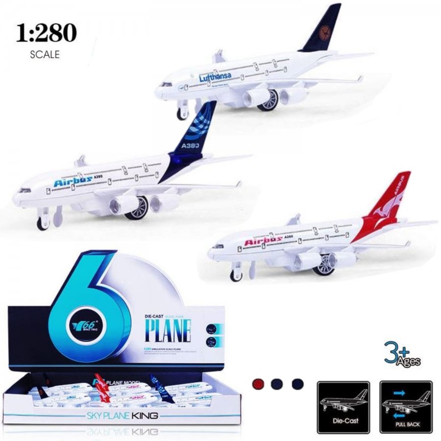 9" Diecast Models 1:280 Air Bus A383(3 Assorted) MY2469D-6