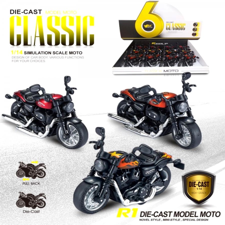 5\" Diecast Model 1:14 Moto Bike B (3 Asst. Colours, Pull Back Action) MY2473D-12