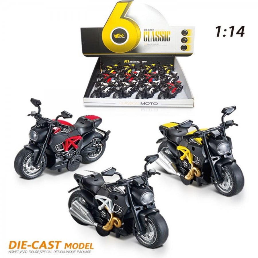 5\" Diecast Model 1:14 Moto Bike C (3 Asst. Colours, Pull Back Action) MY2474D-12