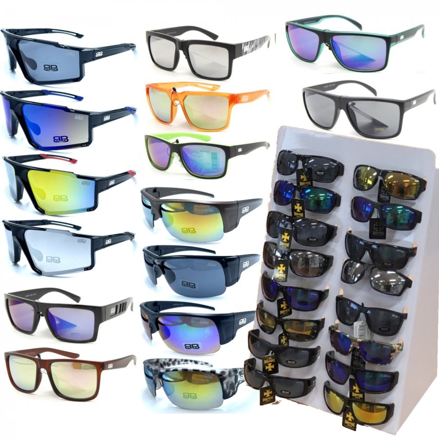 Buy 72 Pairs BB Fashion Sports Sunglasses with Free Counter Display Stand