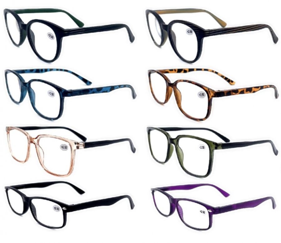 Fashion Plastic Reading Glasses 4 Style Asstd R9224-27