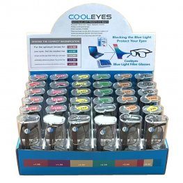 36 Blue Light Filter Metal Frame Reading Glasses with Case (Mixed strength) in Display Box Package R9266-68-CD36