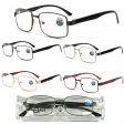 Metal Frame, Metal Hinge, Plastic Temple, Blue Light Blocking Readers with Case, 3 Style Asstd R9266-68C