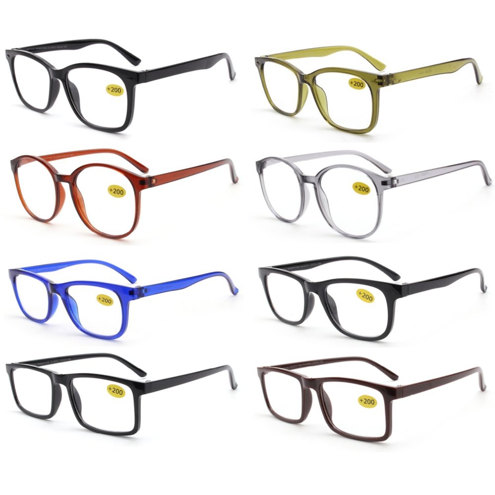 Fashion Plastic Reading Glasses 4 Style Asstd R9284-87WD