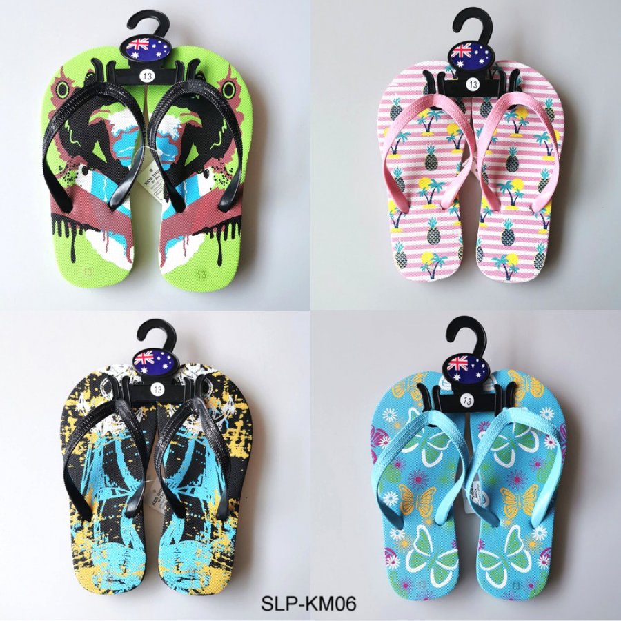 4 Style Mixed Kids Thongs (3-8Y) SLP-KM06