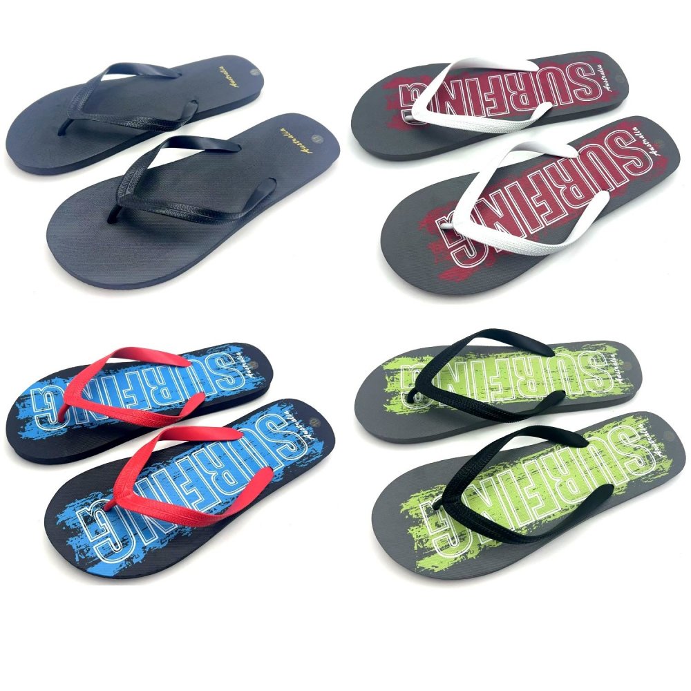 Mens Beach Thongs 4 Style Mixed (Size#9)
