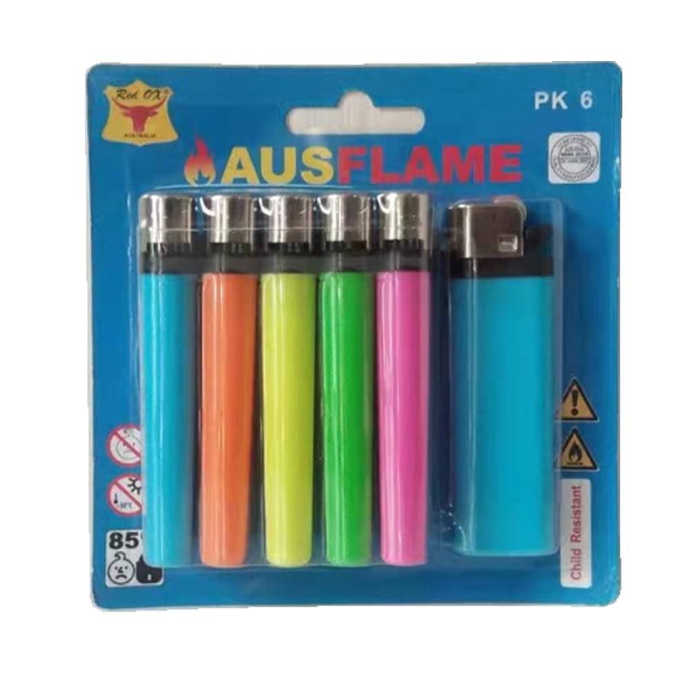Pack Of 6 Disposable Flint Gas Lighters - DL-845-PK6