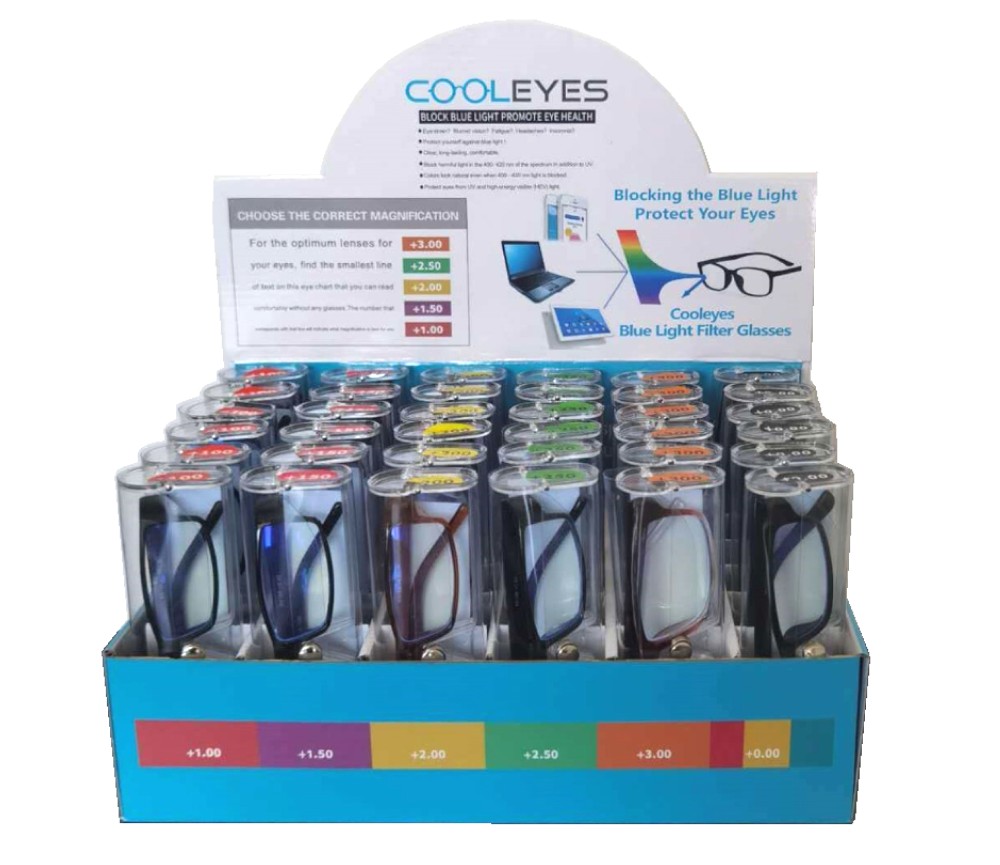 Blue Light Filter Reading Glasses Reading Glasses with Case in Display Box Package R9188/89-CD36