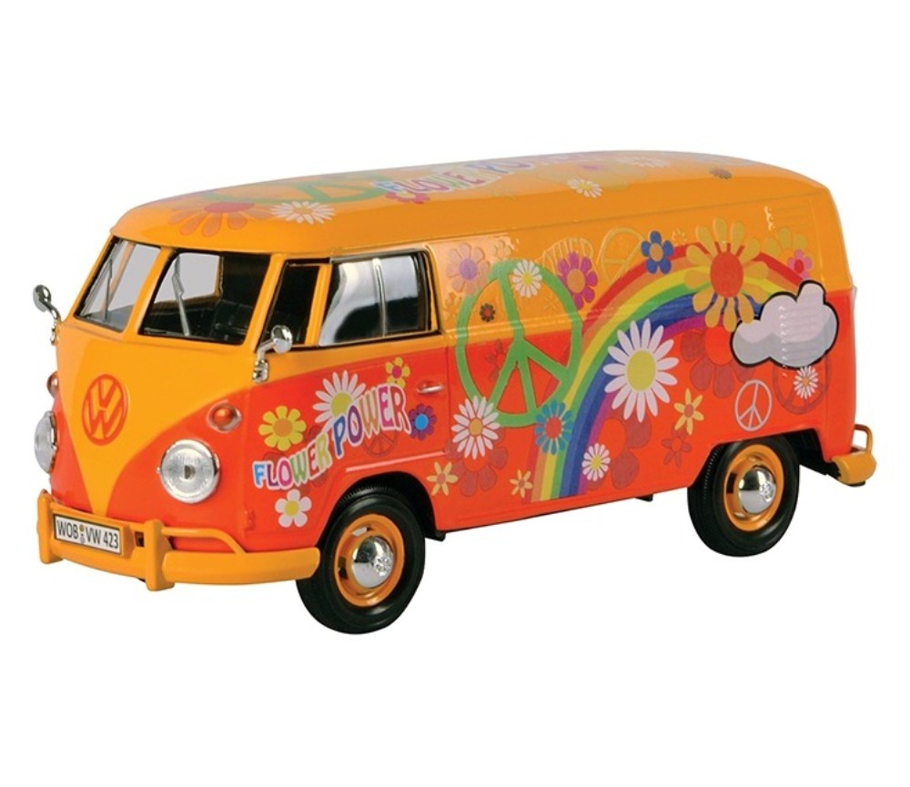 1:24 Volkswagen Type 2 (T1) - Delivery Van with Flower Power (Orange) MM79563FP1