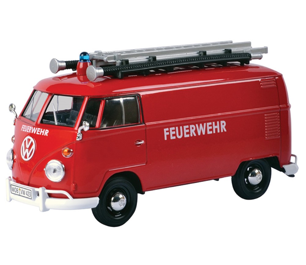 1:24 Volkswagen Type 2 (T1) Delivery Van - Fire Truck with Ladder and Nozzle (Red) MM79564FT